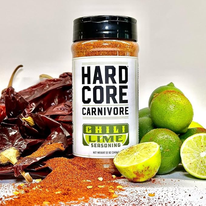Hardcore Carnivore Chili Lime Seasoning for Chicken & Seafood, 12oz | Made with Real Lime Juice and Balanced Chile Heat. Great on Tacos and Street Corn. MSG Free & Gluten Free