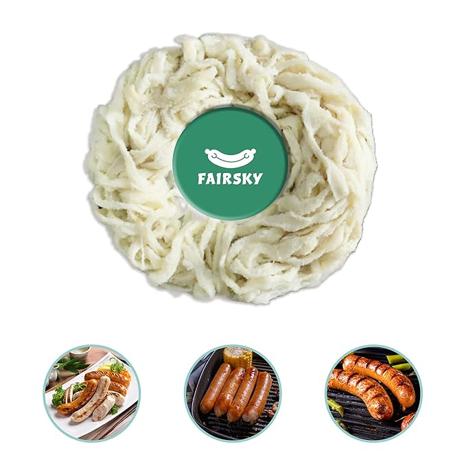 FAIRSKY Grade A Salt Packed Natural Hog Sausage Casings, Edible 38-40mm Diameter 32ft/10M for Homemade Breakfast Italian Pepperoni Bologna Sausage Making