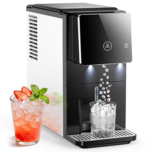Nugget Countertop Ice Maker, Automatic Ice Dispenser, 33 lbs/Day Chewable Pellet Ice Machine with Self-Cleaning & Measured Dispensing, 1.8L Water Tank, Portable Ice Maker for Home, Kitchen, Office