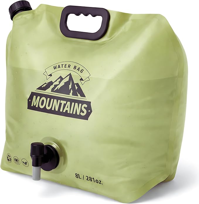 Camping Water Container 2 Gallon Collapsible Water Jug with Spout - Reusable Plastic Flasks, Foldable Empty Gallon Jug for Water Storage, Water Bag for Outdoor Hiking Emergency Prep (1 Pack)