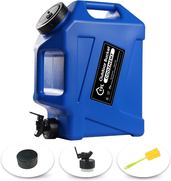 COOZMENT 3.2 Gallon/5 Gallon Water Containers with Spigot, BPA Free Water Jug, Military Green Water Tank, Multifunction Water Storage Containers for Camping Outdoor Hiking,Emergency Storage