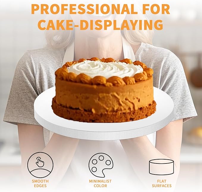 10 Packs Cake Boards 10 Inch Round - Sturdy 1/2" Thick Cake Drum, Cake Base Sturdy Multiple Layers of Corrugated Cardboard for Heavy or Multi Layer Cakes, Pastry, Display (10inch/10pcs)