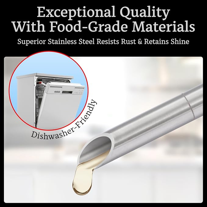 304-Stainless Steel Meat Injector - With Marinade Straw! 4 Needles, Spare Orings, Ebook, Spares Available! The Original 2oz Marinade Injector Syringe Kit Creates Juiciest Turkey and BBQ Ever!