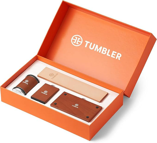 Tumbler Rolling Knife Sharpener Set - Knife Sharpening Made Easy - Starter Set (Complete Gift Set)