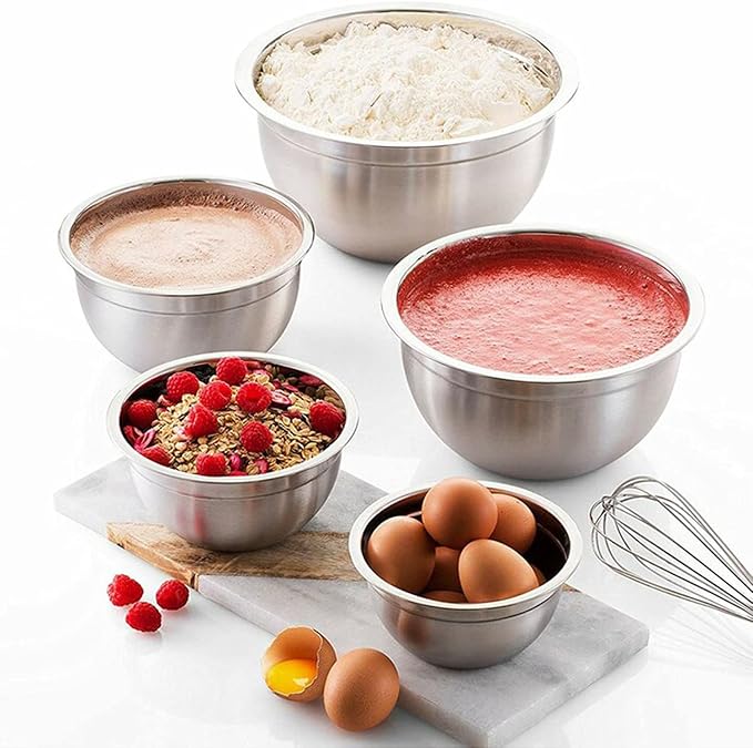 Deep Professional Quality Stainless Steel Mixing Bowl For Serving, Mixing Cooking and or Baking-14.5 Quart, Pack of 6, 1192-6