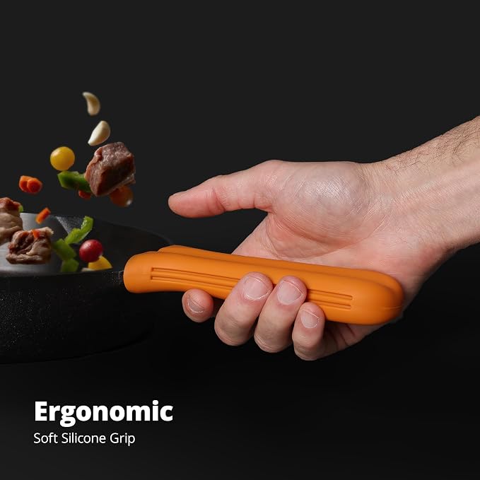 Greater Goods Silicone Handle Cover Designed for Greater Goods Cast Iron Skillet and Griddle, Pumpkin Orange