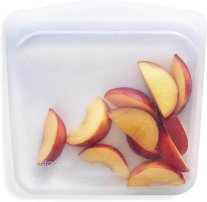 Stasher Silicone Reusable Storage Bag, Sandwich Bags, Reusable Freezer Bag, Microwave, Dishwasher, Oven Safe, Sous Vide, Premium Lunch Container, Eco Friendly, Food Storage Bags, 28 oz, Clear | Food-Safe Silicone, Freezer, Sous Vide, Microwave, Dishwas...