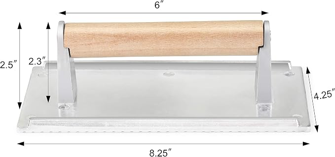 New Star Food Service 36411 Steak Weight/Bacon Press, Aluminum, 8.25x4.25" | Commercial Grade