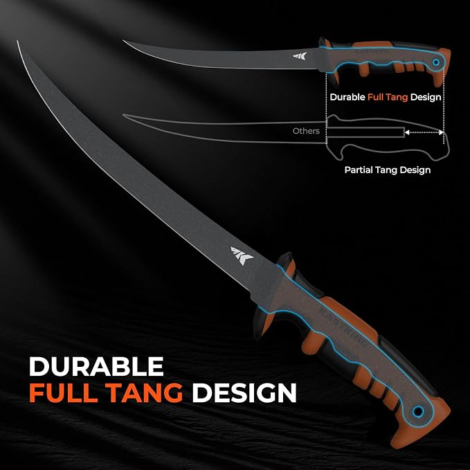 KastKing Ultimate Angler 9" Fillet Knife, Fishing Knife for Men | Sharp Vanadium Stainless Steel Blade, EnduraGrip Handle, Corrosion-Resistant, Sheath with Sharpener & Line Cutter