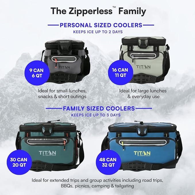Titan by Arctic Zone Deep Freeze Cooler - Zipperless Hardbody Cooler - Deep Freeze Insulation, HardBody Liner, and SmartShelf