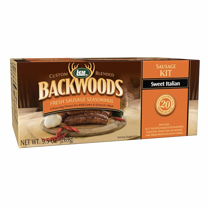 LEM Products Backwoods Sweet Italian Fresh Sausage Seasoning, 9.5 oz Packet