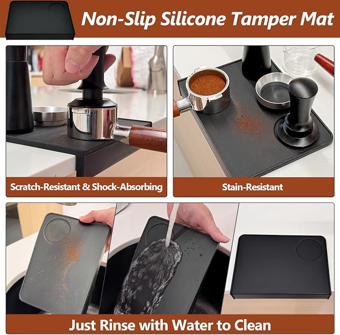 7 Pcs 53mm Espresso Accessories Kit, Spring Loaded Calibrated Tamper, WDT Tool, Coffee Measuring & Espresso Cup and Tamper Mat, Puck Screenr & Dosing Funnel, Fit 54mm Espresso Machines & Portafilters