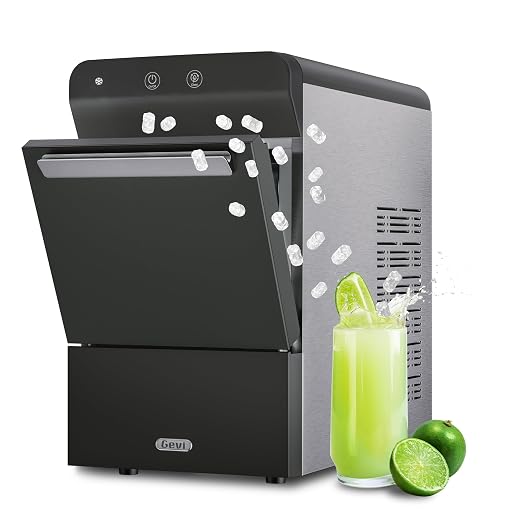 Gevi V2.0 Nugget Ice Maker, 38lbs/24H Countertop Pellet Ice Machine with Self-Cleaning, Energy-Efficient, Chewable Pebble Ice Maker for Home Kitchen, Office, Great Gift