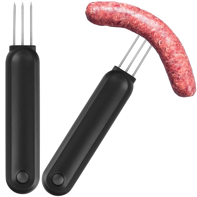 IMPRESA Extra Long Sausage Pricker Tool - Burst Prevention & Sausage Casing Pricker - Comfort Grip & Meat Tenderizer - Pack of 2, 6.5 x 1 in