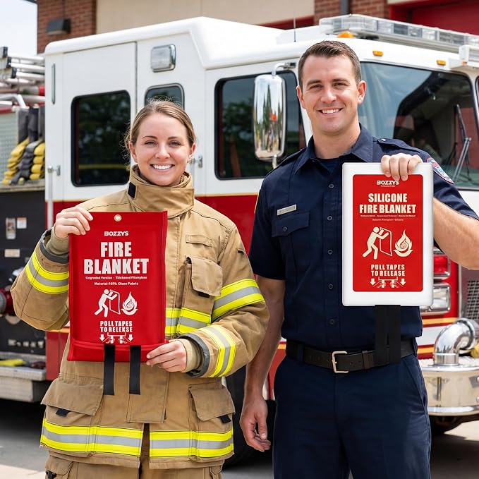 Fire Blanket | Not Prickly Prepared Fire Suppression | 40"x40" Fire Blankets Emergency for Home and Kitchen