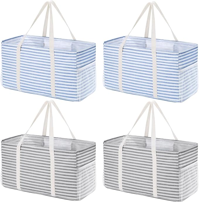 Lifewit Extra Large Tote Bag, Reusable Grocery Bags with Metal Wire Frame and Handles