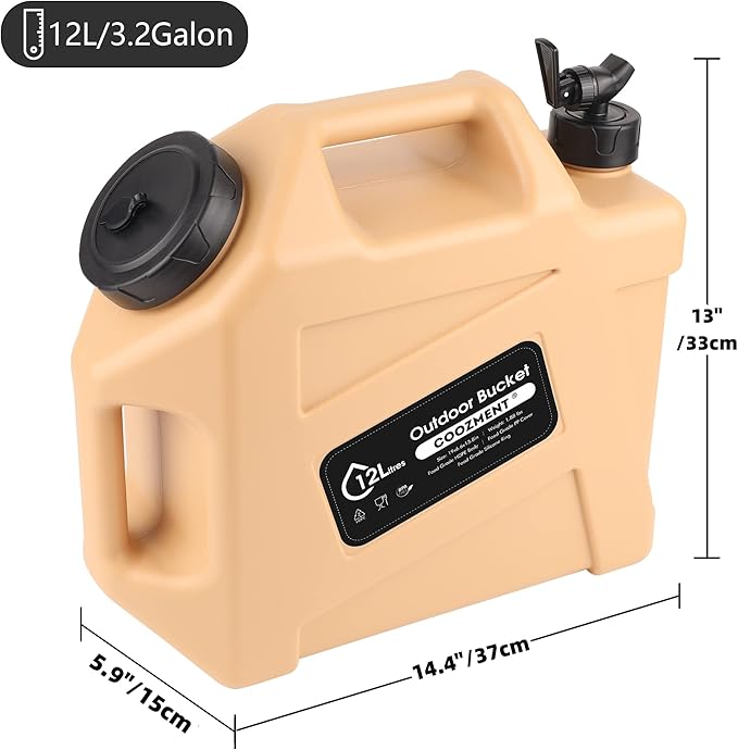 COOZMENT 3.2 Gallon/5 Gallon Water Containers with Spigot, BPA Free Water Jug, Military Green Water Tank, Multifunction Water Storage Containers for Camping Outdoor Hiking,Emergency Storage