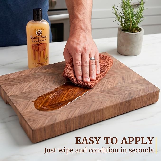 Howard Products Butcher Block Conditioner and Food Grade Mineral Oil for Wood Cutting Boards, 12 Fl Oz - Enhanced Wood Care
