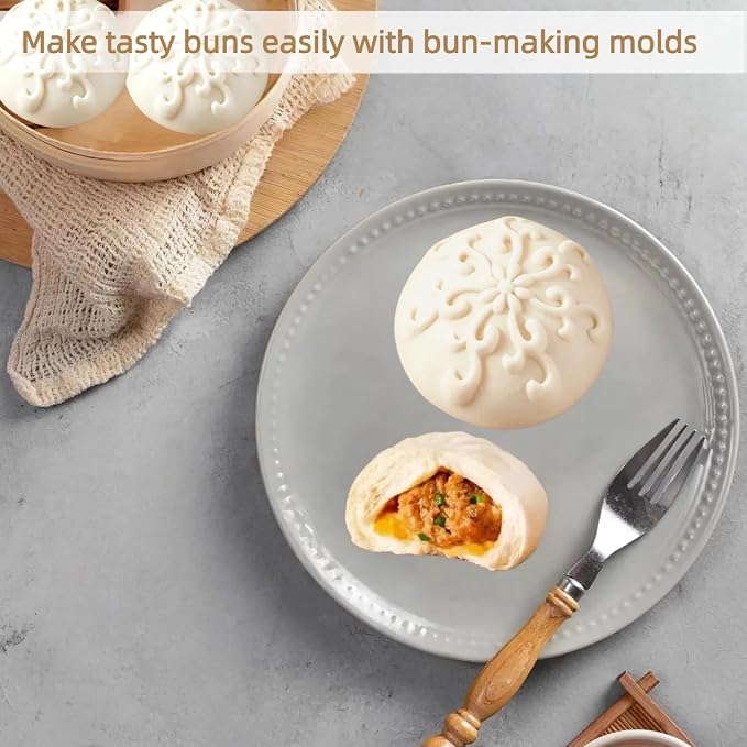 Wooden Bao Bun Maker | Handcrafted, Food-Grade Hardwood, Multi-Purpose, Ergonomic Handle, Non-Stick Surface