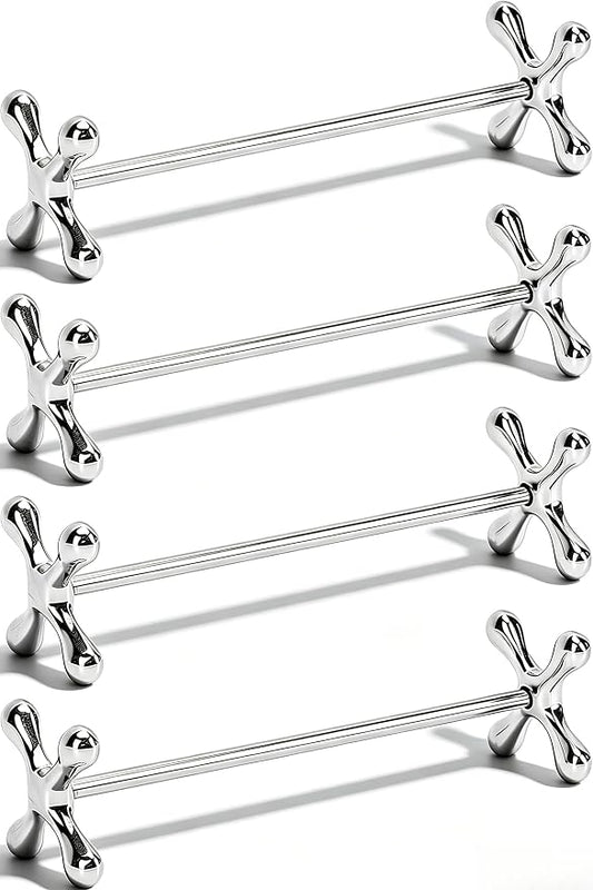 4Pcs Metal Chopsticks Rest Set, Stable Prevent Slip Multifunctional Knife and Chopstick Holder Stainless Steel Chopsticks Rest Pillow for Spoons Forks Knifes