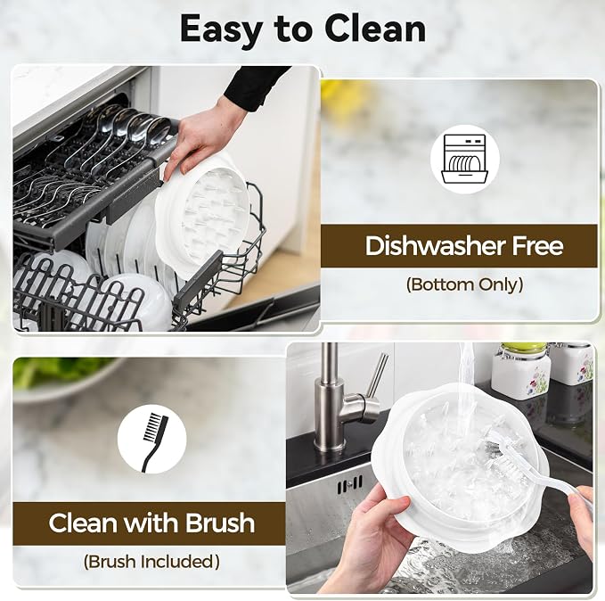 Ukeetap 10" Pro Chicken Shredder Tool Twist Large for Kitchen, White | BPA-Free Food-Safe Meat Grinder, Visible Chicken Breast Meat Shredder with Strong Anti-Slip Bottom & Ergonomic Handle