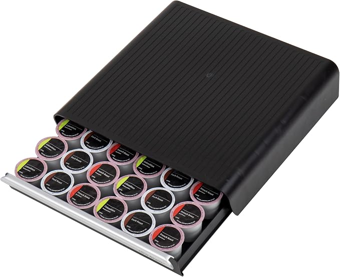 Mind Reader Single Serve Coffee Pod Drawer, 36 Pod Capacity, Countertop Organizer, Breakroom, 12.75"L x 13"W x 3"H, Black (Pack of 6)