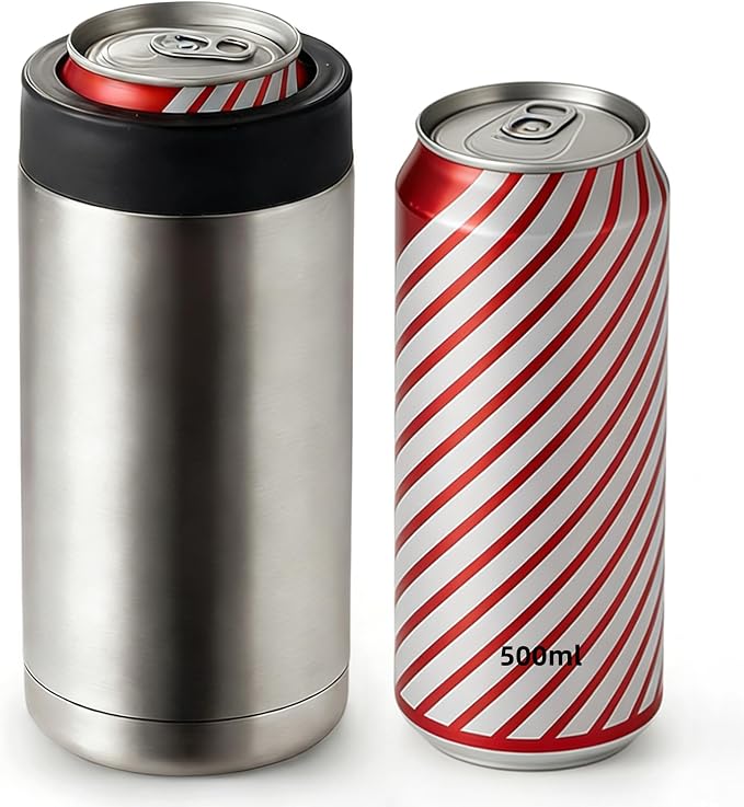 Can Insulator, Double Wall Stainless Steel Insulated Can Cooler, Beer Bottle holder 16oz 17oz(17oz-500ml)