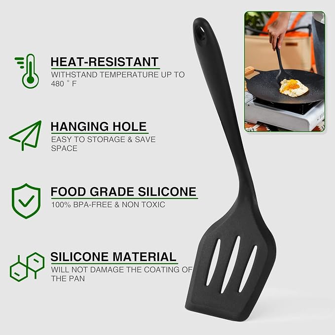 Wesqunie Camping Cookware Cooking Utensils Set - 30Pcs Camp Kitchen Essentials Set, Portable Outdoor Camper Gear Accessories, Stainless Steel & Silicone, Overland Equipment for RV Picnic Grill | Portable Camping Essentials, Stainless Steel Cookware Kit...