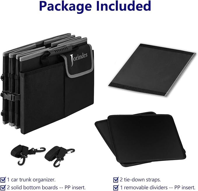 Trunk Organizer and Storage with Built-In Insulated Leak Proof Cooler Bag | Collapsible Cargo Organizer for SUV with Non Slip Strips, 3 Large Compartments Foldable Waterproof Portable Car Storage Box