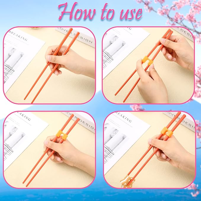 5 Pairs Reusable Chopsticks Helpers Training Chopstick for Beginner Replaceable Practice Chopsticks Non-slip Training Chopstick for Adults Learner(Alloy,Mixed Color)