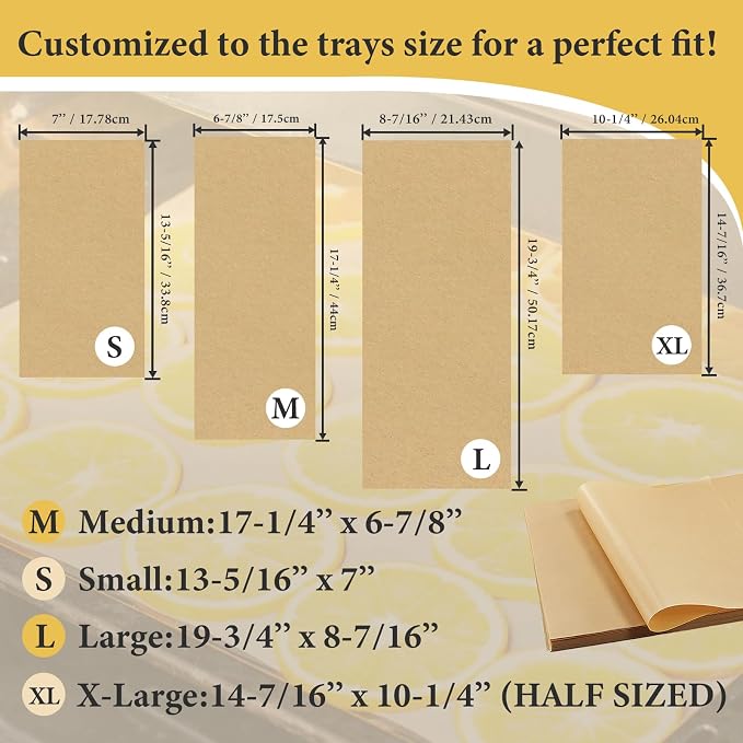 300 PCS Freeze Dryer Tray Mats for Harvest Right Dryer - Freeze Dryer Parchment Paper Set for Medium Trays - Non-Stick Baking Mats One-Off Parchment Paper Harvest Right Accessories (13" x 7")