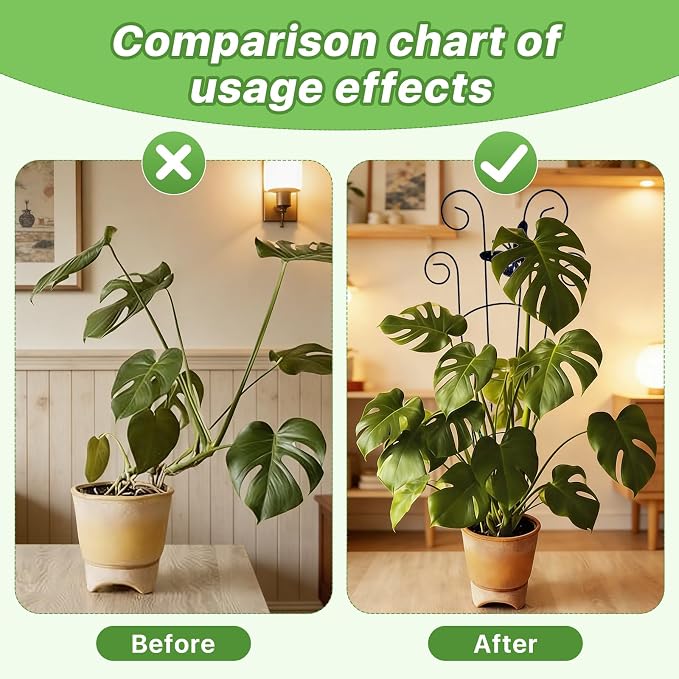 4 Pack 30 Inch Taller Plant Trellis for Potted Climbing Plants Indoor, Expandable Metal Garden Trellis for Climbing Plants, Flowers, Vine, Ivy - Sturdy Houseplant Support with Ties