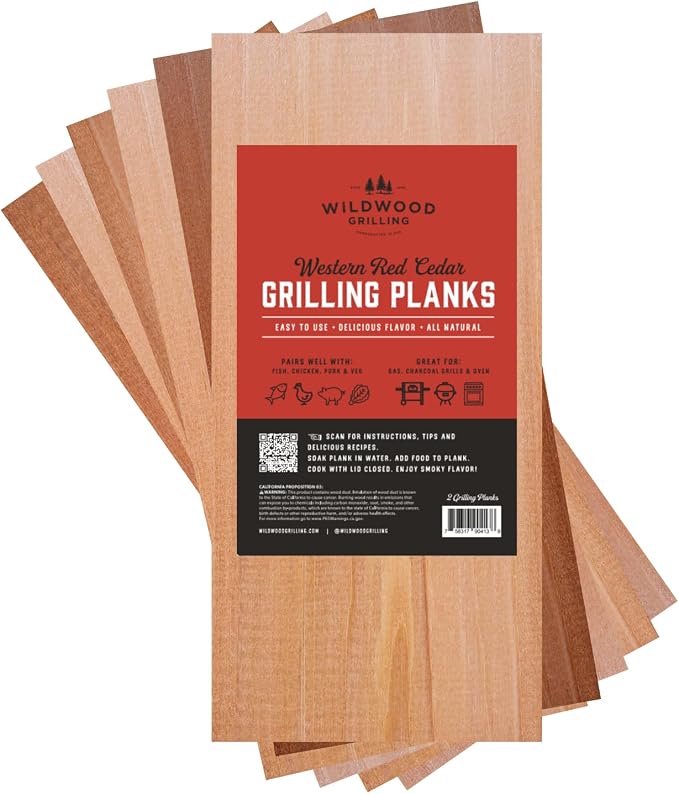 6-Pack Signature 5”x11” Cedar Grilling Planks for Salmon