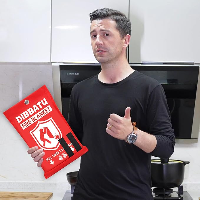 Fire Blanket for Home and Kitchen,Emergency for Small Fire,Reused,Easy Use | Emergency for House Fireplace Car Grill BBQ, Clean No Mess, Stand High Temperature Fibre, Never Expires, for Everyone,2 pcs
