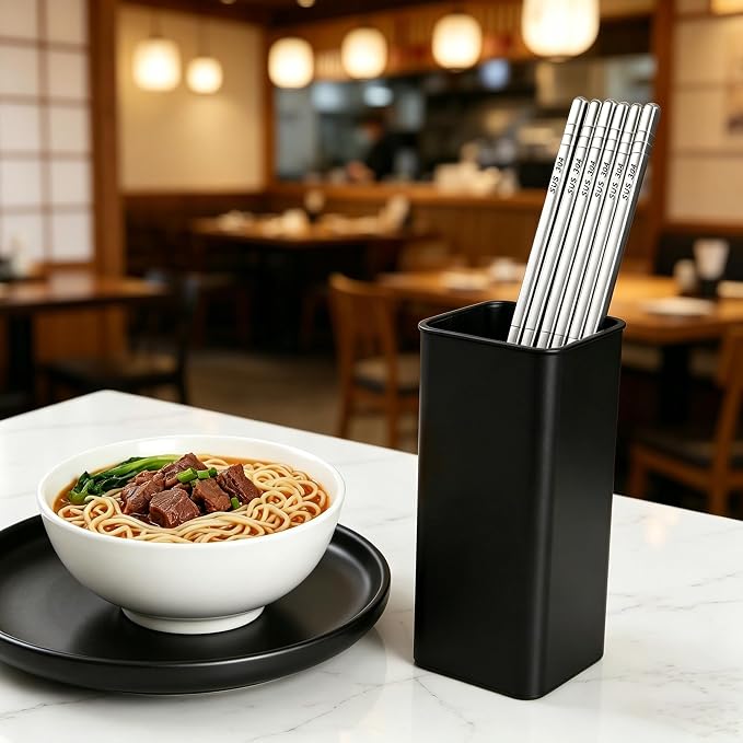 15 Pairs Metal Square Chopsticks, 8.8" Reusable Chopsticks for Cooking | Lightweight, Non-Slip, Dishwasher Safe, Stainless Steel 304