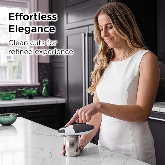 Kitchen Mama Auto 2.0 Electric Can Opener, Onyx Mist | Refined Blade, Automatic Hands Free, Smooth Edge, Food-Safe, Battery Operated