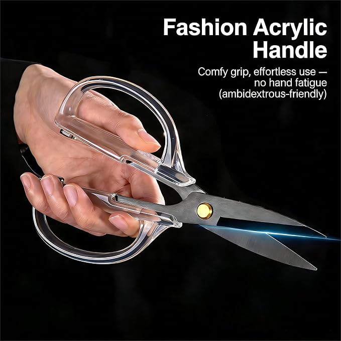 Kitchen Shears Scissors&Sharp Scissors, ARCHIKING 7.7inch Black Titanium Plated Scissor-Meat and Poultry Shears, Dishwasher Safe, Acrylic Handel All Purpose Stainless Steel Utility Scissor Black