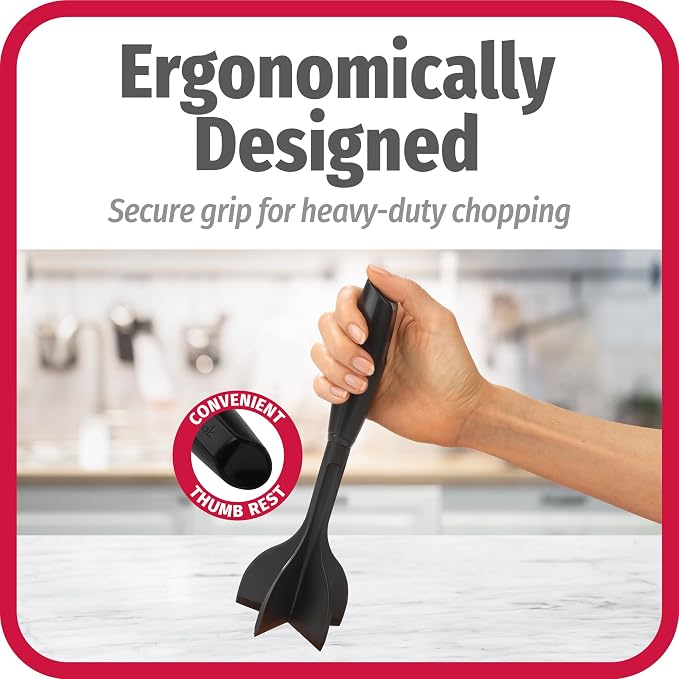 GoodCook Heat-Resistant Nylon Ground Meat Choppers with 5-Blade Heads, Ground Beef and Turkey Mixers and Choppers, Set of 2, Black
