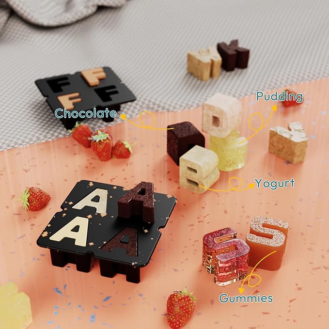 Customized Letter U Ice Cube Mold -Letter Silicone Ice Mold for Custom Ice Cube Mold and Baking Chocolate and Crafting Letter Molds, Ice Cube Molds for Cocktails & Whiskey with Custom Letters