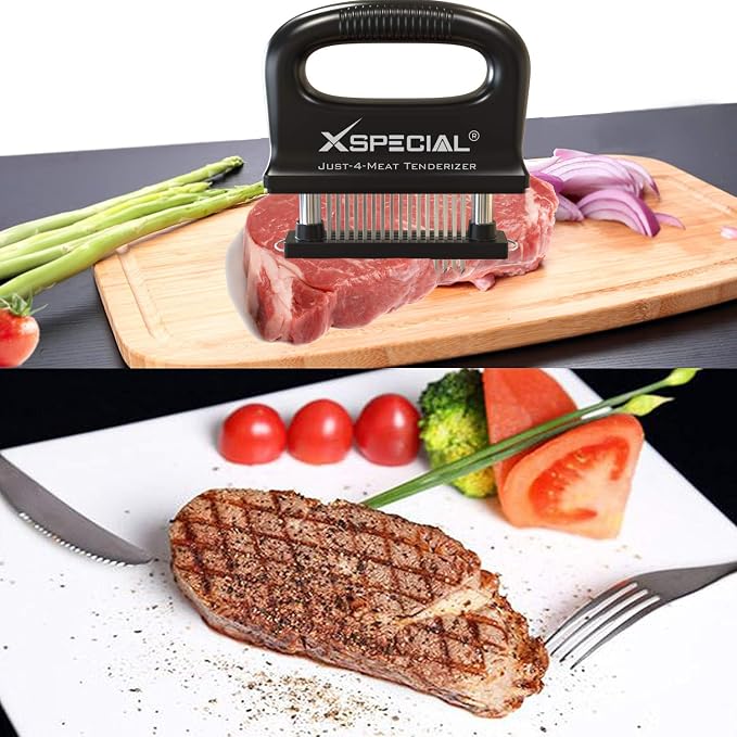 Deluxe 48 Blade Meat Tenderizer Tool – Stainless Steel, Detachable Design | Ultra-Sharp Needle Design | Transforms Tough Cuts into Juicy Cuts in Seconds, Easy to Use & Clean, Dishwasher Safe