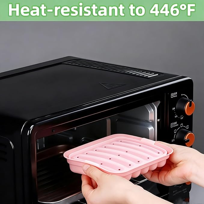 2 Pcs Silicone Sausage Mold with a Set of Silicone Brush Spatula and 25x Pastry Bags, Non-Stick Hot Dog Bun Pan, DIY Handmade Ham Sausage, Hot Dogs Baking Mold for Children's Food with Lid (Pink*2)