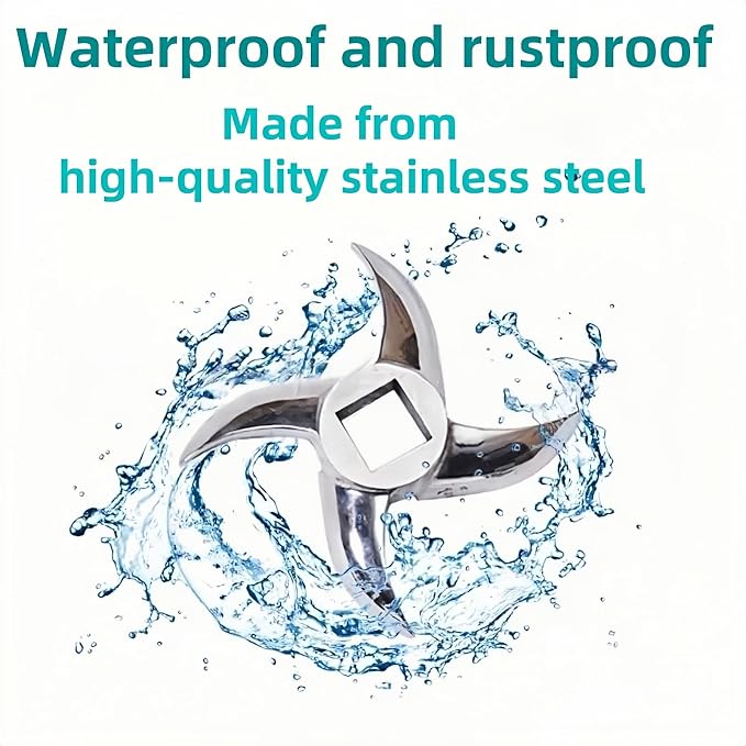 #12 Meat Grinder Blade Premium Stainless Steel Knife Cutter Replacement for Grinders,Meat Grinder Blades Replacement Parts,Please check the size and shape(2 Pcs)