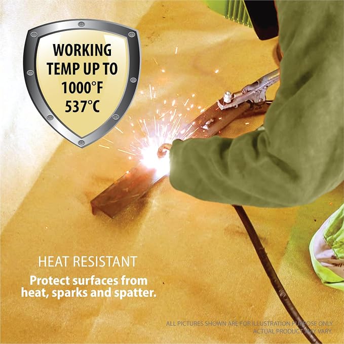 Deke Home - Fireproof Welding Blanket 6x8 ft, Heavy-Duty Fiberglass Fire Shield for Welding, Heat Resistant 1,000°F, Fire Retardant, Fireproof Insulation Blankets for Home, Kitchen & Industrial Use.