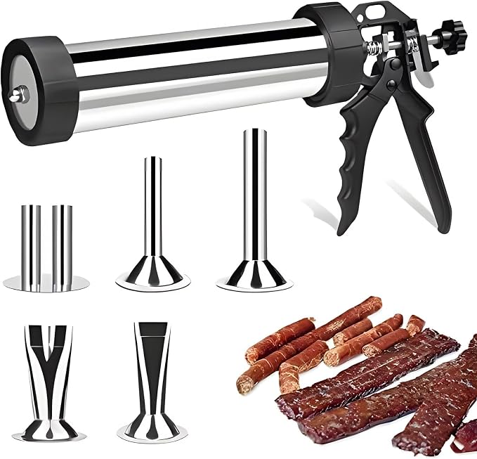 Professional Beef Jerky Gun Kits Stainless Steel Jerky Maker - Jerky Maker Jerky Cannon Meat Gun Stainless Steel Jerky Gun Large Capacity Jerky Making Kit