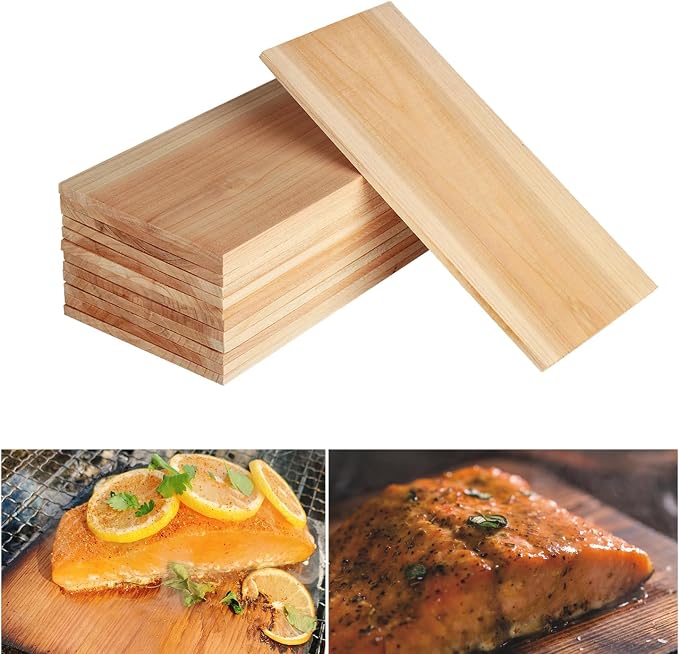Bigger 13 PK, Cedar Planks For Grilling Salmon,11"x 5.5" Better Smoking, Add Best Smoky Flavor To Salmon, Veggies, Restaurant Quantity