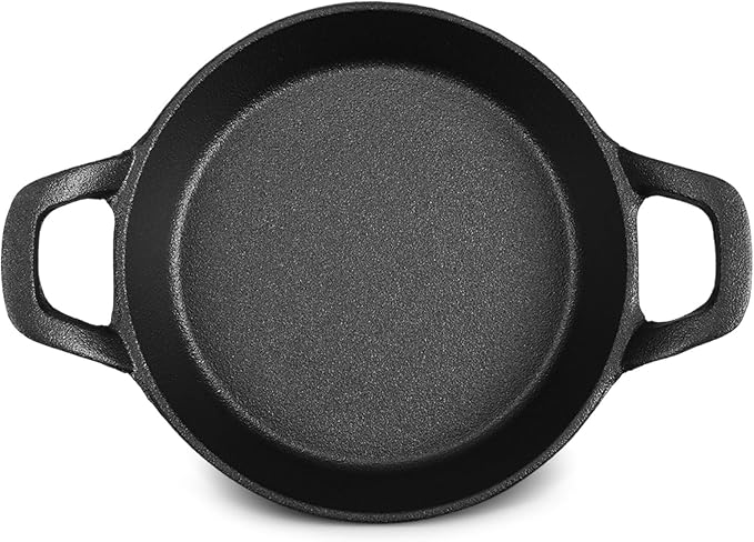 Ziliny 1 Pack Mini Cast Iron Skillets 6.3 x 6.3 x 1.5 Inch Pan Ramekin Set | Cast Iron Pan Small Ramekin Set, Black Casserole Dish Cookware Oven Safe, Mini Skillets for Kitchen Indoor Outdoor Picnic