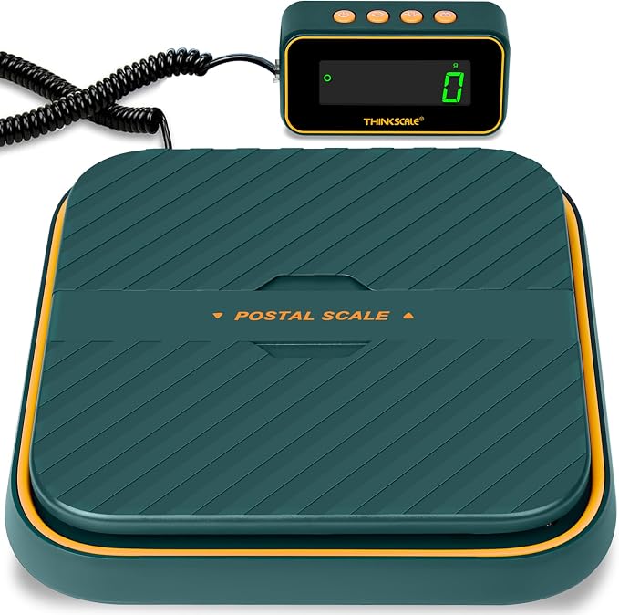 THINKSCALE Digital Shipping Scale 86lb x 0.1oz, Postal Scale | Separate LCD Display, Dual Flip-Up Platform, Tare & Hold, USB-C Charging & Battery Power for Packages & Small Business