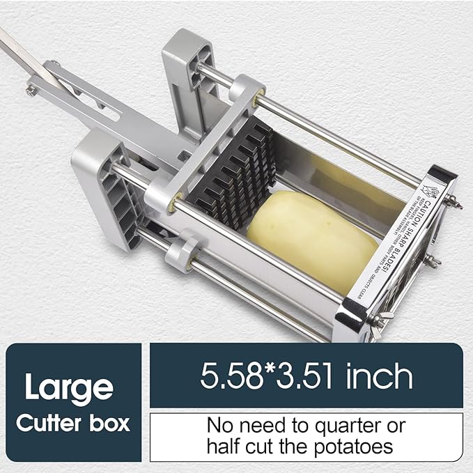 French Fry Cutter, Sopito Professional Potato Cutter Stainless Steel with 3/8-Inch Blade Great for Potatoes Carrots Cucumbers