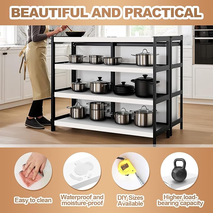 5 Pcs Wire Rack Covers 40x16x3 inch PVC Pantry Shelf Cover 0.31 inch Thick Removable Closet Wire Rack Shelf Covers,Decoration Kitchen Bathroom Office Shelving (Light luxury white,40x16x3 inch)