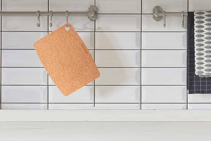 Wood Cutting Board for Kitchen - Dishwasher Safe Composite Chopping Board | Lightweight Wood Fiber, Heat Resistant to 350F, Knife Friendly, Non Slip, BPA Free Board for Meat, Bread, Vegetable and Fruit